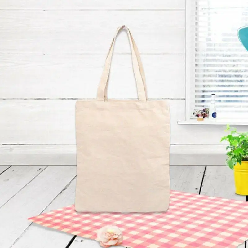 Elegant Creamy White Cotton Canvas Tote - Eco-Friendly High Capacity Shoulder Bag Gift