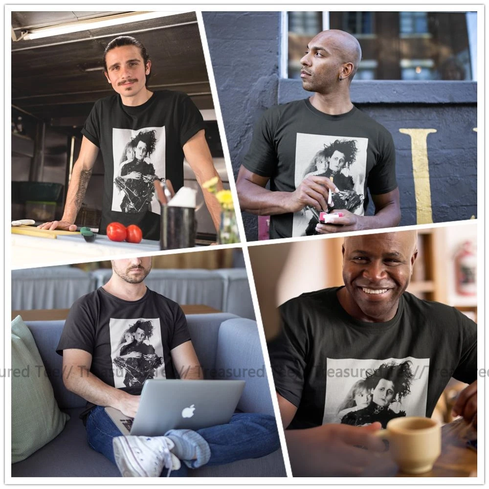 Футболка Эдварда сissorhands, Депп Райдер Эдварда, футболка с короткими рукавами, модная футболка, милая Хлопковая мужская футболка