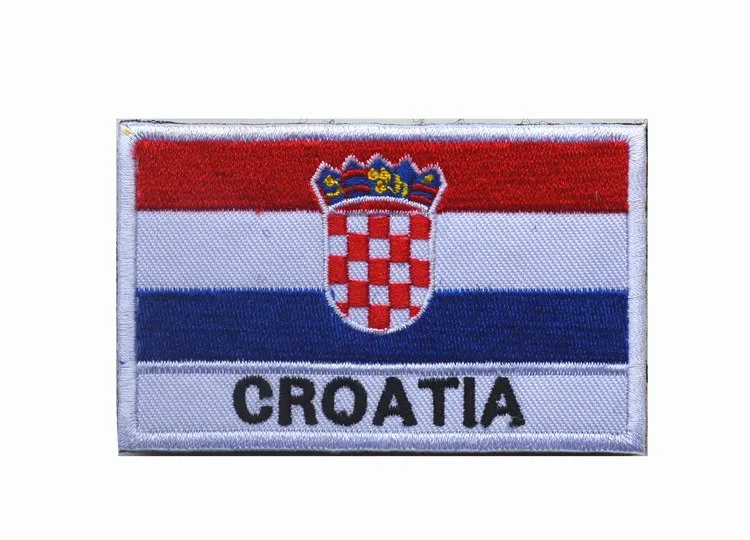Флаг Европы Вышитые нашивки Германии, Словакии, литовского, молдавского, Македонского, Монтенегро, Испании, Франции флаги вышивальные значки - Цвет: Croatia Flag