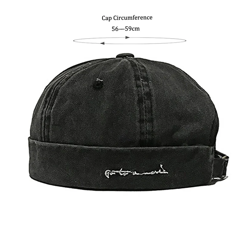 JNKET Washed Fabric Men Women‘s Skullcap Sailor Cap Beanies Hat Retro Brimless Hat Hip Hop Cap Outdoor Sport Casual Pumpkin Hat