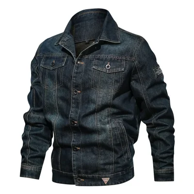 

Mens Denim Jacket Trendy Fashion Ripped Denim Jacket Mens Jean Jackets Male Bomber Windbreaker Cowboy Coats