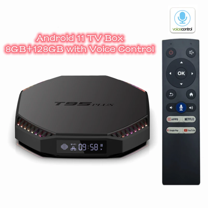 TV Box android 11 T95 Plus RK3566 8G RAM 64GB ROM 8K 2022 Smart Tvbox 2.4G 5G WIFI Google Voice Set Top Box Youtube IPTV Player 