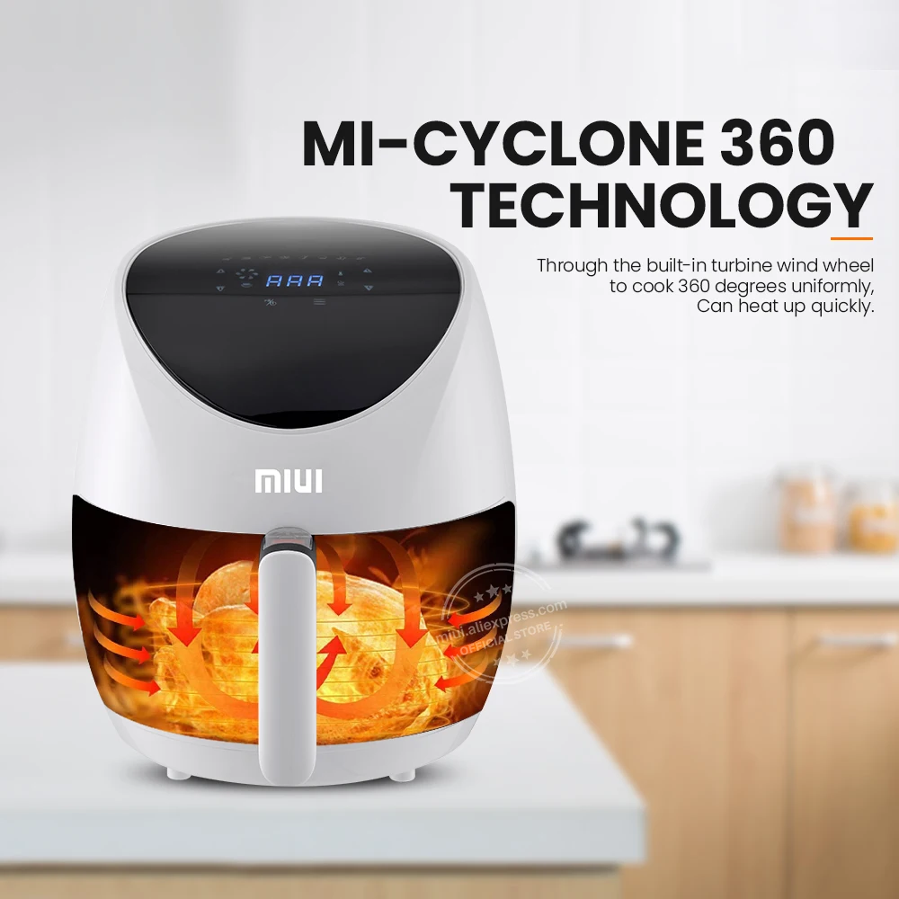 US $1.499.85 MIUI 46L Electric Air Fryer Oven MICYCLONE 360Baking LED Touchscreen Deep Fryer without Oil Top Configurations Flagship