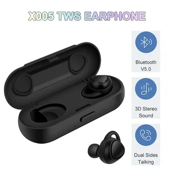 

X005 Mini Button Operation Bluetooth Earphone Wireless 3D Stereo TWS One Key Earset In Ear Earbuds with 200mAh Charging Case