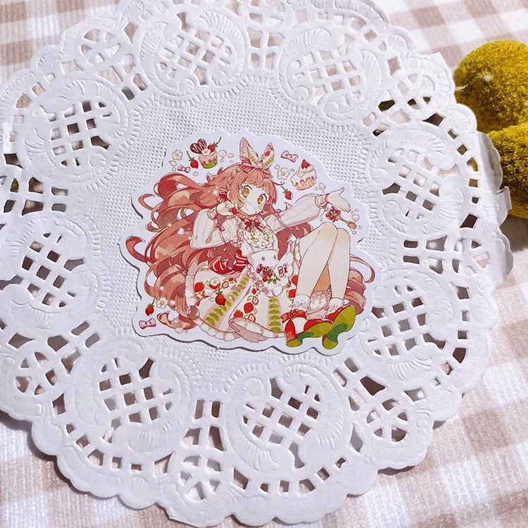 65PCS Cute Anime Girl Sticker DIY Scrapbooking Journal Bottom Collage Phone Diary Album Gift Decoration