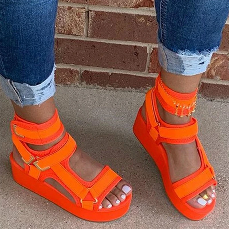 orange gladiator sandals