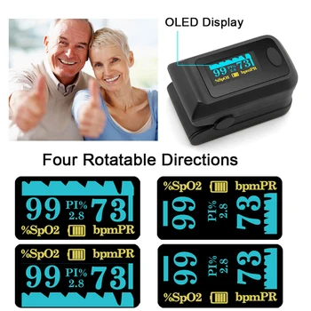 

Portable Fingertip Oximeter Monitor Blood Oxygen Saturation Meter Heart Rate Spo2 Pulse Oximeter