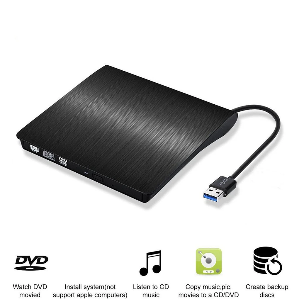 Portable USB 3.0 DVD-ROM Optical Drive External Slim CD ROM Disk Reader Desktop PC Laptop Tablet Promotion DVD Player |