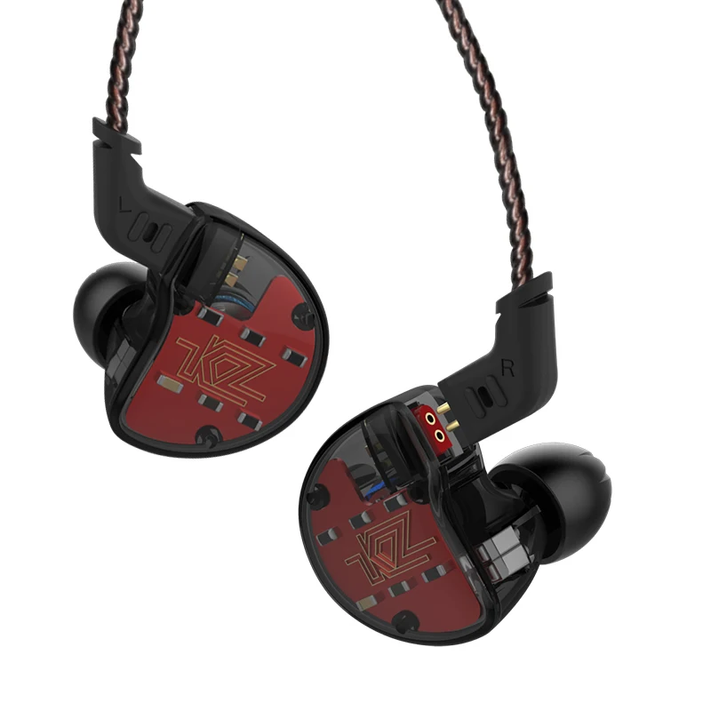 Оригинальные KZ ZS10 4BA с 1 динамический гибрид 10 драйверы в ухо наушники HIFI наушники ухо-крючок гарнитуры шумоподавление - Цвет: Black No Mic