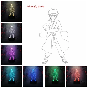 

Lava RGB Charge Plug Bulb 3D USB Decor Night Light 7 Color Gradient Flash Display Table Lamp Japan Comic Naruto Figure Light