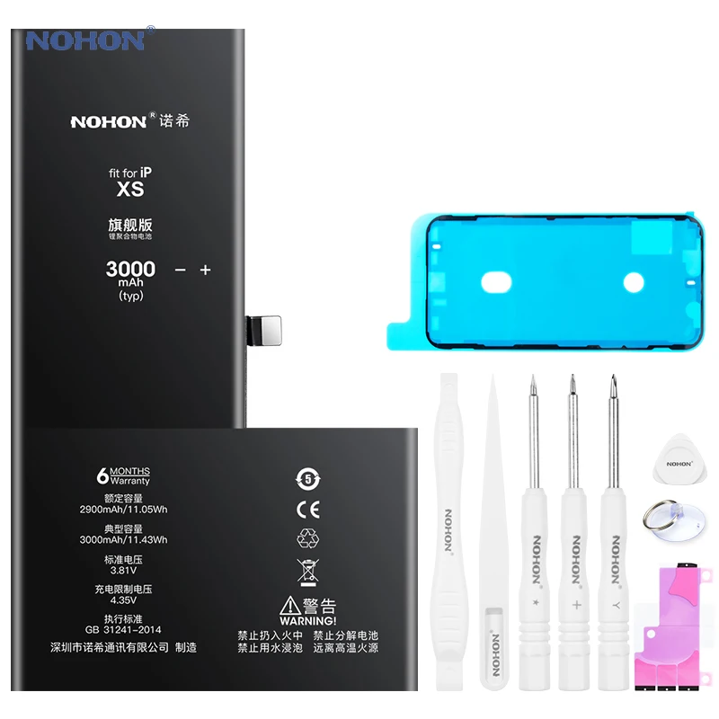 Nohon Battery For iPhone X iPhoneX 3100-3200mAh High Capacity Replacement  Phone Li-polymer Bateria For Apple
