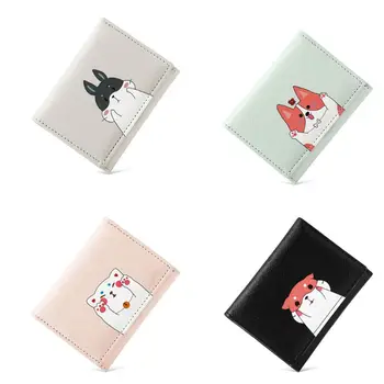 

Women Ladies Leather Short Wallet 2020 Cute Credit Card Holder Mini Cash Purse Cartoon Small Money Coin Purse