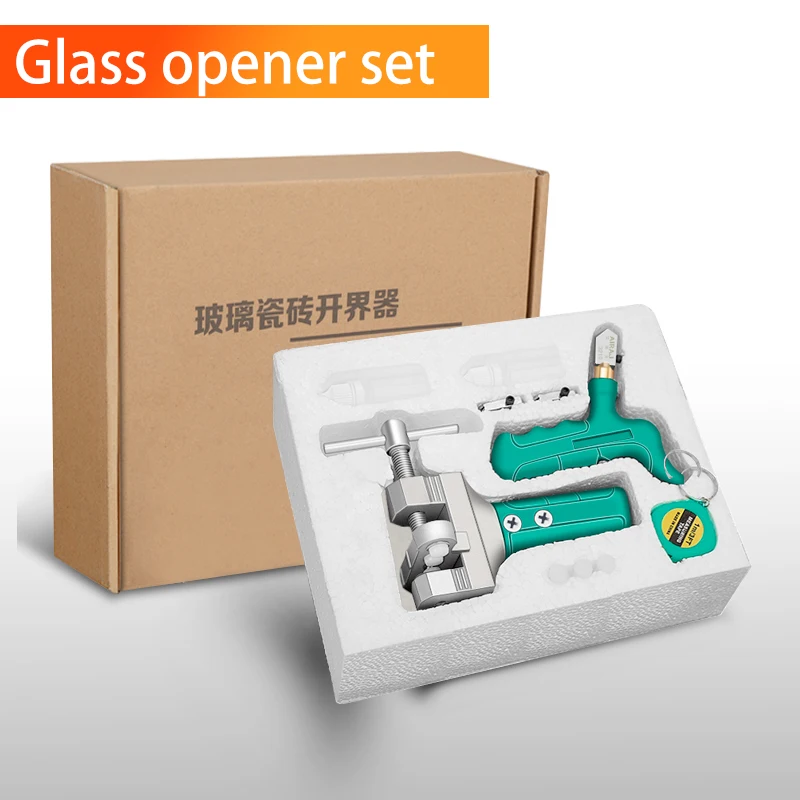 glass opener set AIRAJ высокопрочный резак для стеклянной плитки ручной Многофункциональный переносной нож домашний стеклянный резак Алмазная резка - Цвет: glass opener set