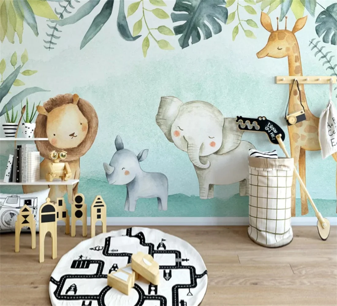 

Custom 3d wallpaper original forest animal children's room background wall painting wall papers home decor wall stickers