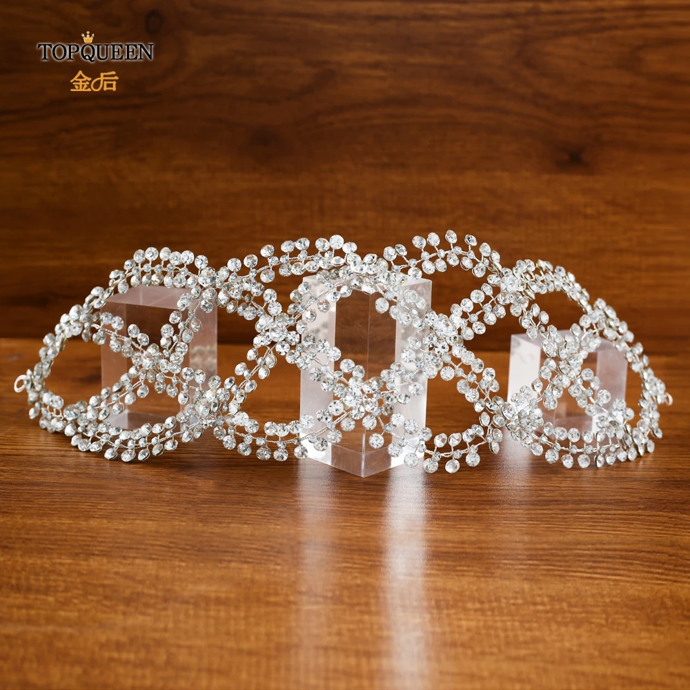 TOPQUEEN HP243 Luxury Bridal Headband Wedding Headdress Rhinestone Women Tiara Bling Hairband Hair Jewelry Hair Accessories