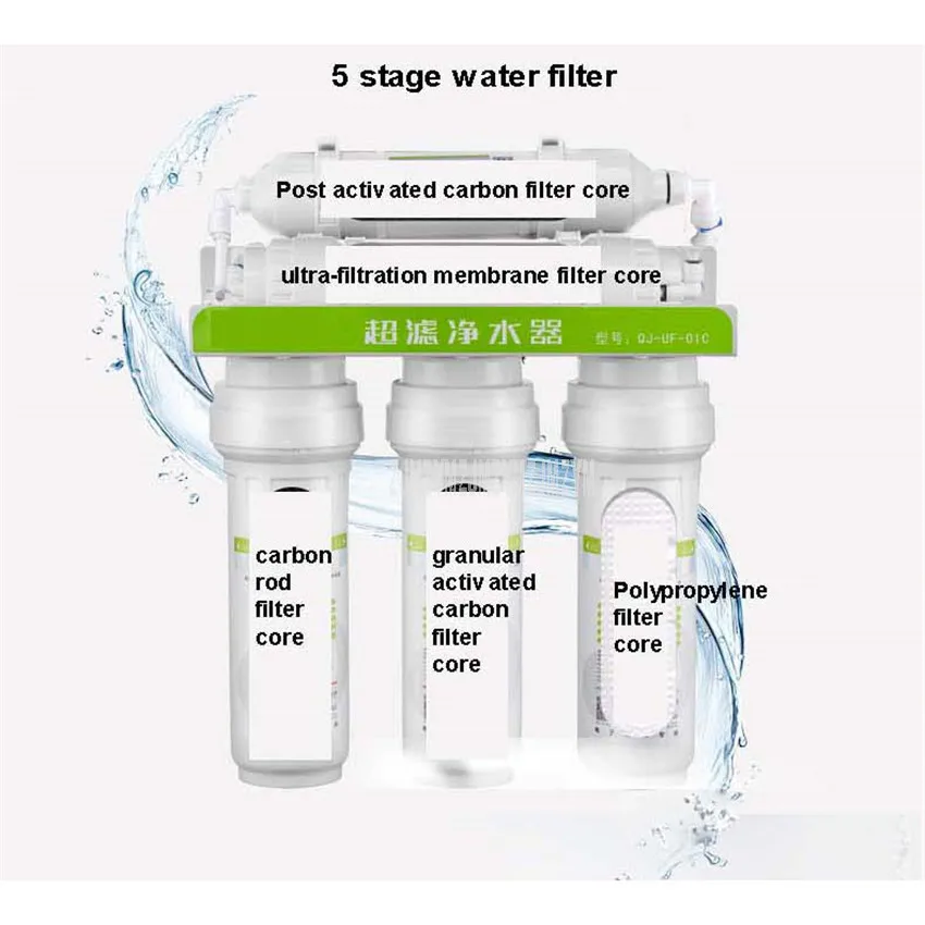 Kitchen Home Water Purifier With 5 Filter Element Household Tap Water Faucet Purifier Ultra Filtration Direct Drinking QJ-UF-01C