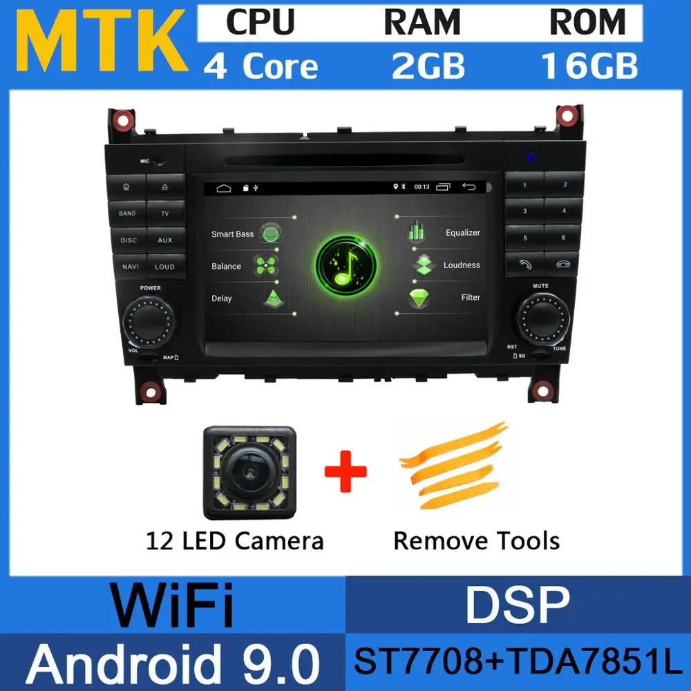 Восьмиядерный 4 Гб ОЗУ Android 9,0 автомобильный DVD для Mercedes Benz C Class W203 C180 C200 C220 C230 C240 C250 C270 C280 C300 C320 автомобильный DSP - Цвет: MTK