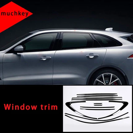 

For Jaguar f-pace black Window trim molding trim 12pcs