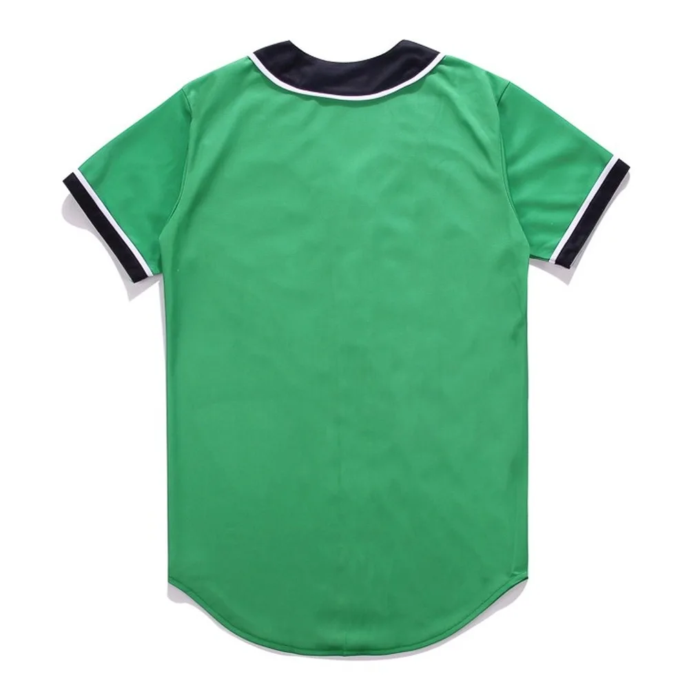 Зеленая бейсбольная Джерси для мужчин уличные бейсбольные Топы в стиле хип-хоп с