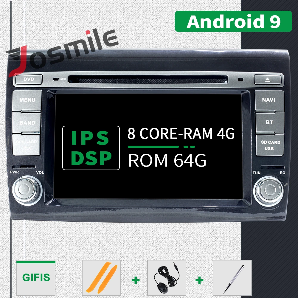 Ips DSP 4 Гб 2Din Android 9,0 Авторадио gps для Fiat/Bravo 2007 2008 2009 2010 2011 2012 Мультимедиа Стерео навигация DVD плеер
