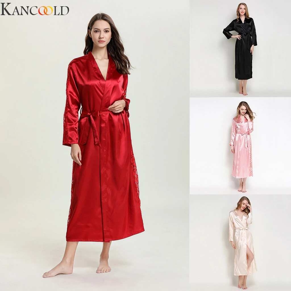 KANCOOLD, женская одежда для сна, сексуальное женское белье, соблазнительная ночная рубашка с поясом, пижамы, халаты для женщин, элегантный халат, Новинка