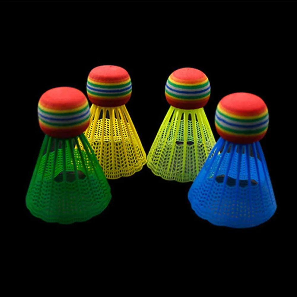 10pcs Practice Outdoor Reusable Gym Nylon Ball Portable Rainbow Head Badminton Training Entertainment Indoor Game Sport Durable
