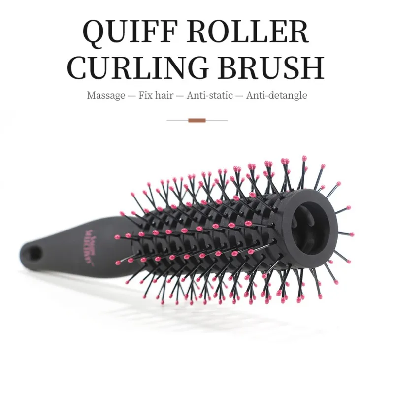 Antistatic Massage Scalp Stimulating Acupoint Non-Slip Hair Curler Combs Curling Brush Quiff Roller Brush