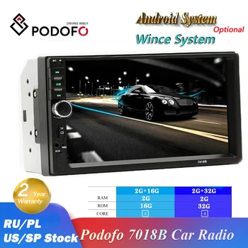 

Podofo 2 din Car Stereo 7" HD Car Radio Bluetooth FM Audio MP5 Player 2din Autoradio Support Rear View Camera 7018B Radio Car