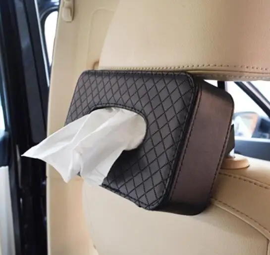 

Universal Leather Car Tissue Box Auto Pumping Cassette Accessories Holder Creative Removable Paper Napkin Box Organizer