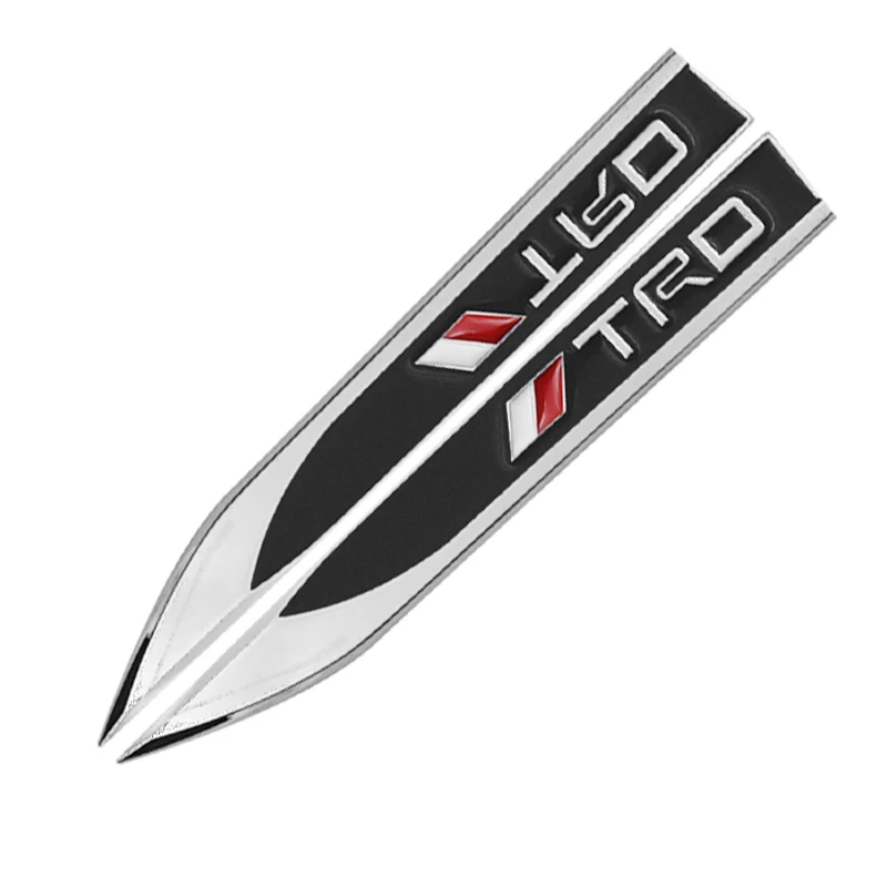 

2PCS 3D Side Car TRD Letter Relief Sport Stickers Metal Blade Emblem Sticker for Toyotas CROWN REIZ COROLLA Camry Auto Styling