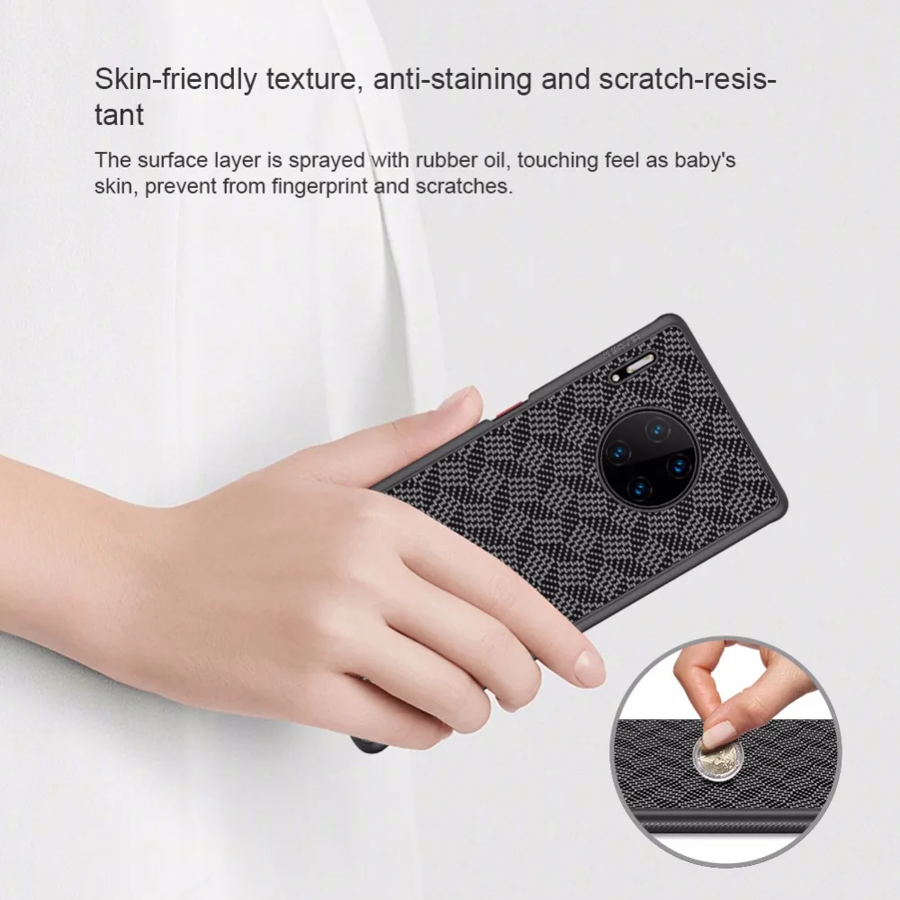Для huawei mate 30 Pro чехол NILLKIN плед из синтетического волокна чехол для телефона для huawei mate 30 pro Карбон PP пластиковая задняя крышка