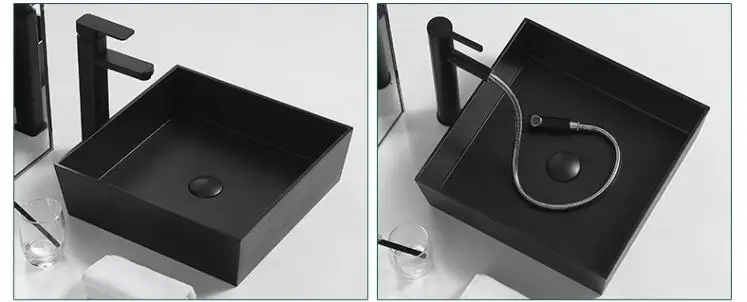 

Washback basin household bathroom simple Nordic wash basin frosted black wash basin ceramics