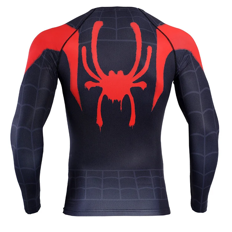 Newest Spider-man series Compression Shirt Rashguard Sport Shirt Men Print Cosplay Spiderman T-shirt Gym Running T Shirt Dry Fit