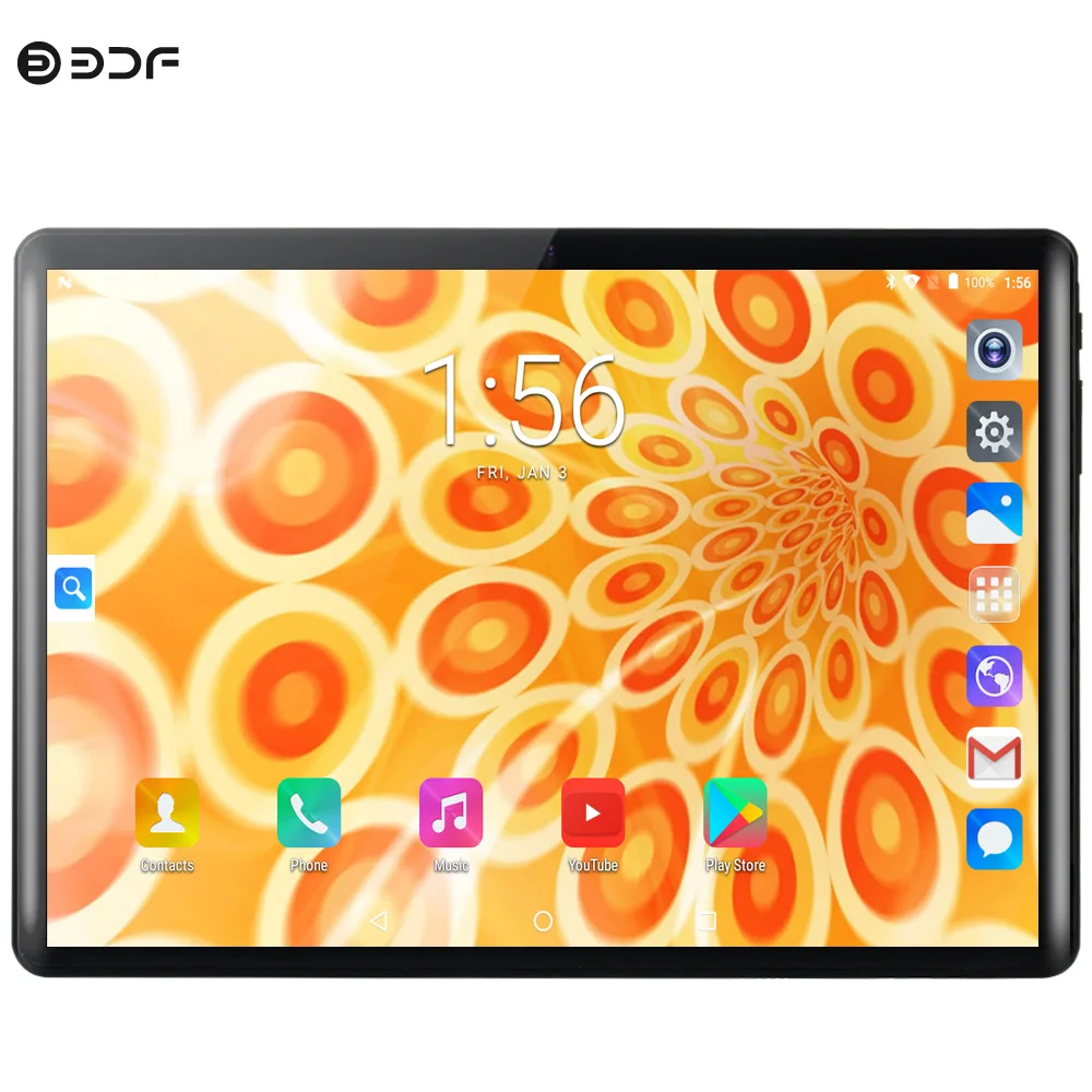 Kaufen BDF 10 Zoll S10P Android 9,0 Deca Core 8GB + 128GB WIFI SIM 3G 4G LTE anruf Sim Karte 1280*800 2,5 D IPS Bildschirm Tablet