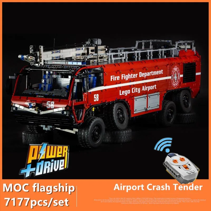 Рождественские подарки MOC флагманский пожарный MOC-4446 крах аэропорта тендер лодка Строительные блоки Кран город пожарный Кирпичи Игрушки - Цвет: with motor part