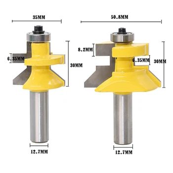 

2pc 1/2" Shank V Groove & Matched Tongue Router Bit Set w/ premium ball bearings Woodworking cutter Drop Shipping