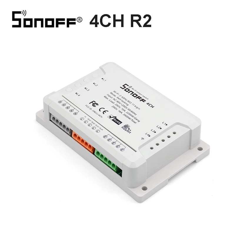 Sonoff 4CH R2 беспроводной многоканальный wifi переключатель независимый пульт дистанционного управления умный дом автоматизация модуль управления Лер 220 В