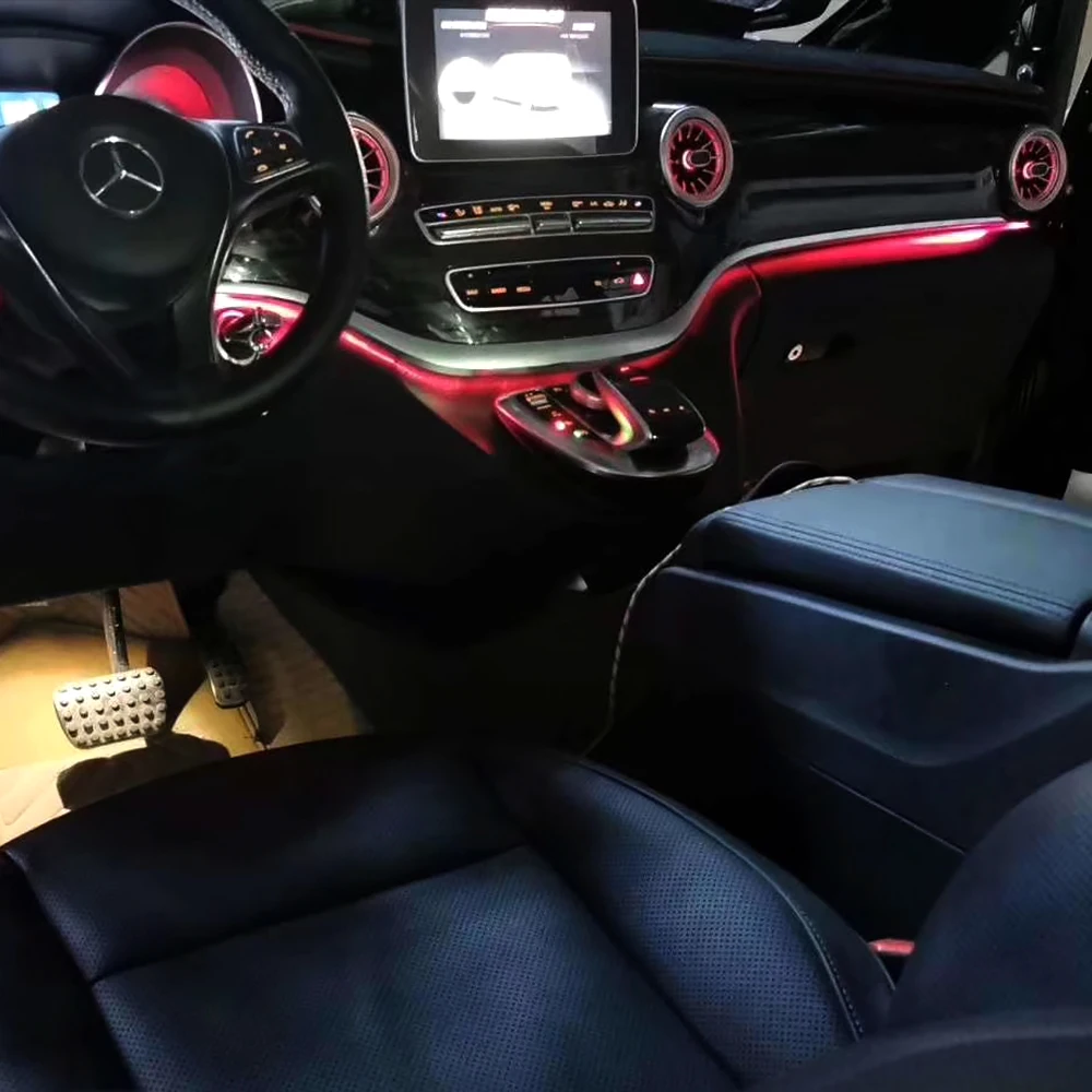 Автомобильный атмосферный светильник для Benz A class W447, автомобильный интерьерный светильник s, автомобильный светильник окружающего воздуха, светильник окружающего воздуха s