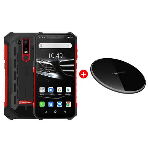 Red Add Charger Ulefone Armor 6E IP68 водонепроницаемый мобильный телефон Helio P70 4 Гб+ 64 Гб 6," Беспроводное зарядное устройство 5000 мАч Android 9,0 смартфон NFC - Цвет: Red Add Charger