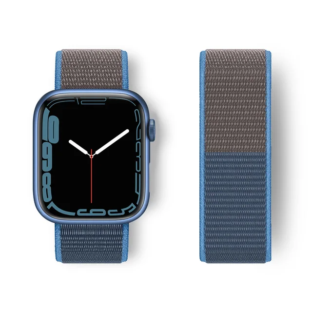 Nylon Strap for Apple Watch Band Series 765 45mm 41mm44mm 40mm  Smartwatch Watchband Belt Sport Bracelet on iWatch 4 3 42mm 38mm Waves blue