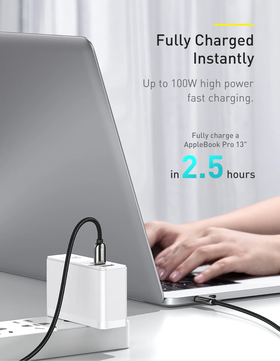 Baseus PD 100W USB C Cable for MacBook 2021 2020 Fast Charging Type C Cable For Xiaomi Samsung Data Wire Phone Charging Cable