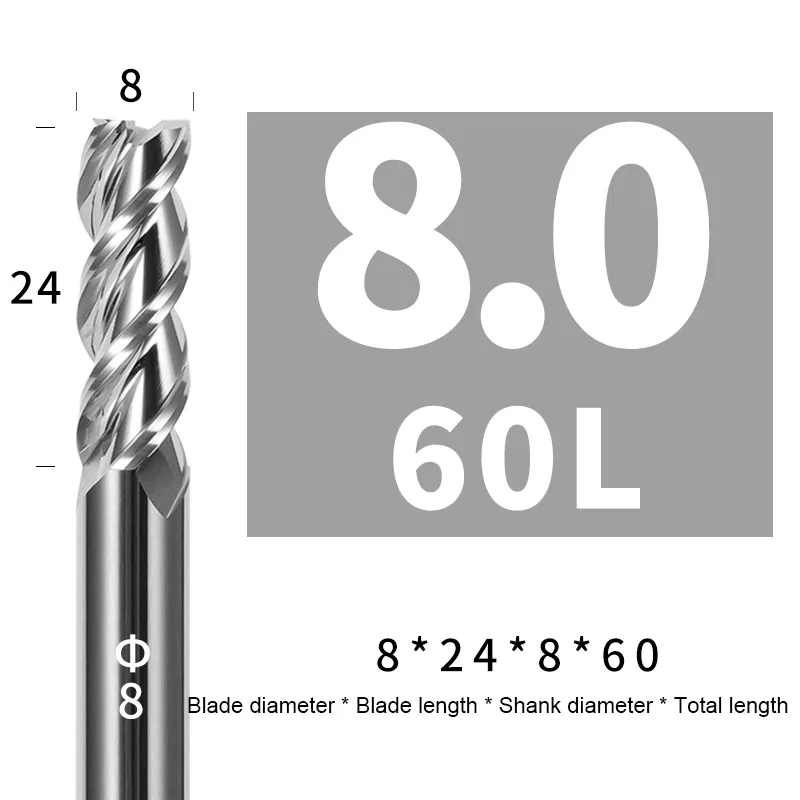 lathe spindle Carbide End Mill Aluminium HRC55 3F Milling Cutter Acrylic Wood Copper Plastic Cutting Tool CNC Maching Milling Tools Endmils bison lathe chucks Machine Tools & Accessories