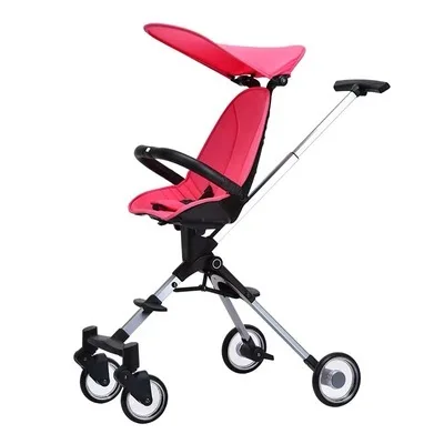 silver Rose red 6 месяцев-6 лет Детские транспортные инструменты тележки для детей прогулочная коляска складная переносная детская коляска - Цвет: silver Rose red