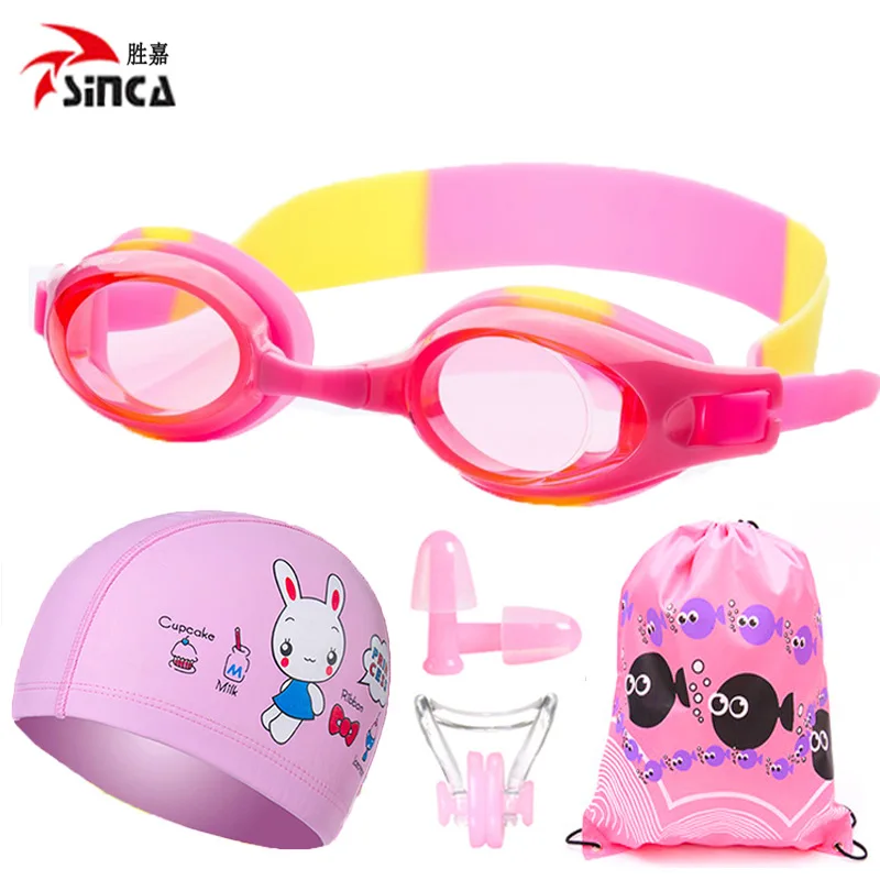 

Profession CHILDREN'S Swimming Goggles Kids Anti-fog Swimming BOY'S Girls Waterproof High-definition Glasses Swimming Cap Set