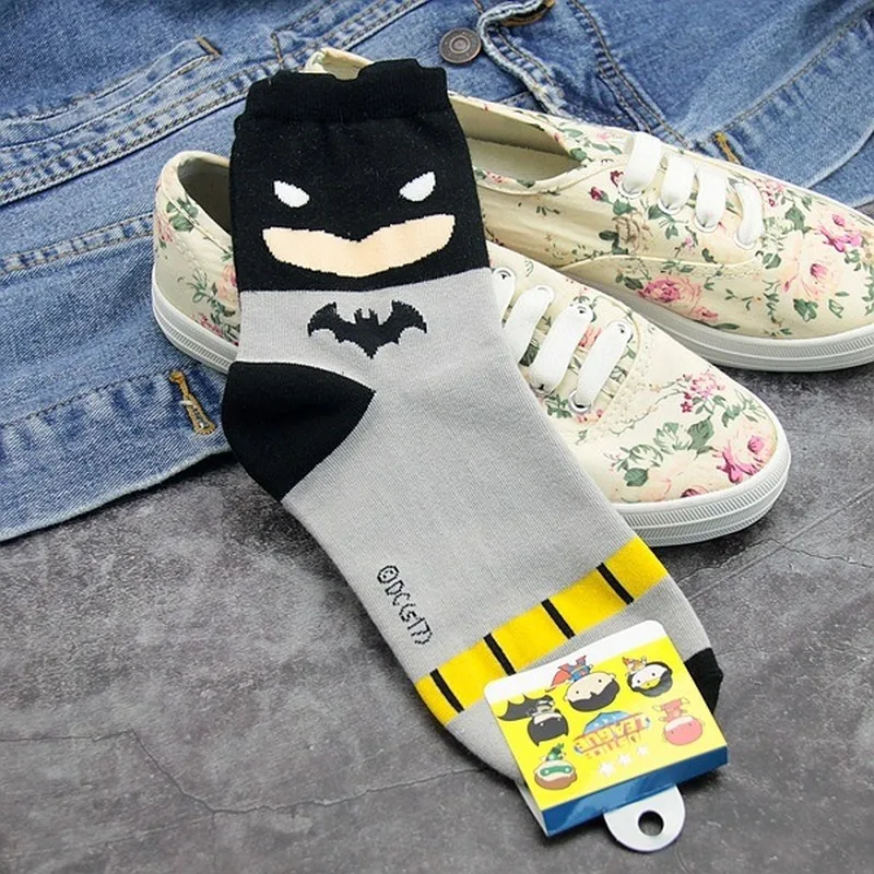 Носки с рисунком из мультфильма Marvel, мужские носки, капитан, хлопок, для мужчин, Америка, Человек-паук, Железный человек, супергерой, счастливый, компрессионный, теплый, Забавный