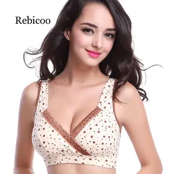 

Women Padded Sexy Push Up Bra Lace Edge Mother Wire Free Sleep Cotton Bras Adjusted Straps Ladies Everyday Underwear