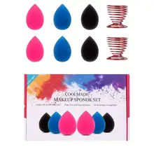 Губка Мягкий косметический слоеный макияж основа для макияжа в форме каплевидной формы набор для макияжа 6 шт. затяжки+ 2 шт. розовое золото основа для женщин