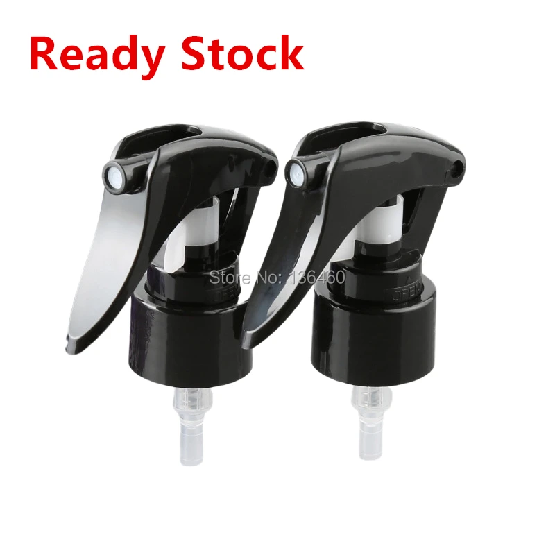 Plastic lid black trigger sprayer pump R24 24/410 24mm fine mist spray cap for gardening Disinfectant water alcohol empty bottle