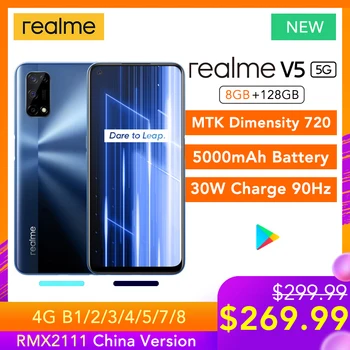 

realme V5 5G 8GB RAM 128GB ROM Helio 720 90Hz Display 30W Flash Charge 5000mAh 48MP Camera Support Multi Language Play Store