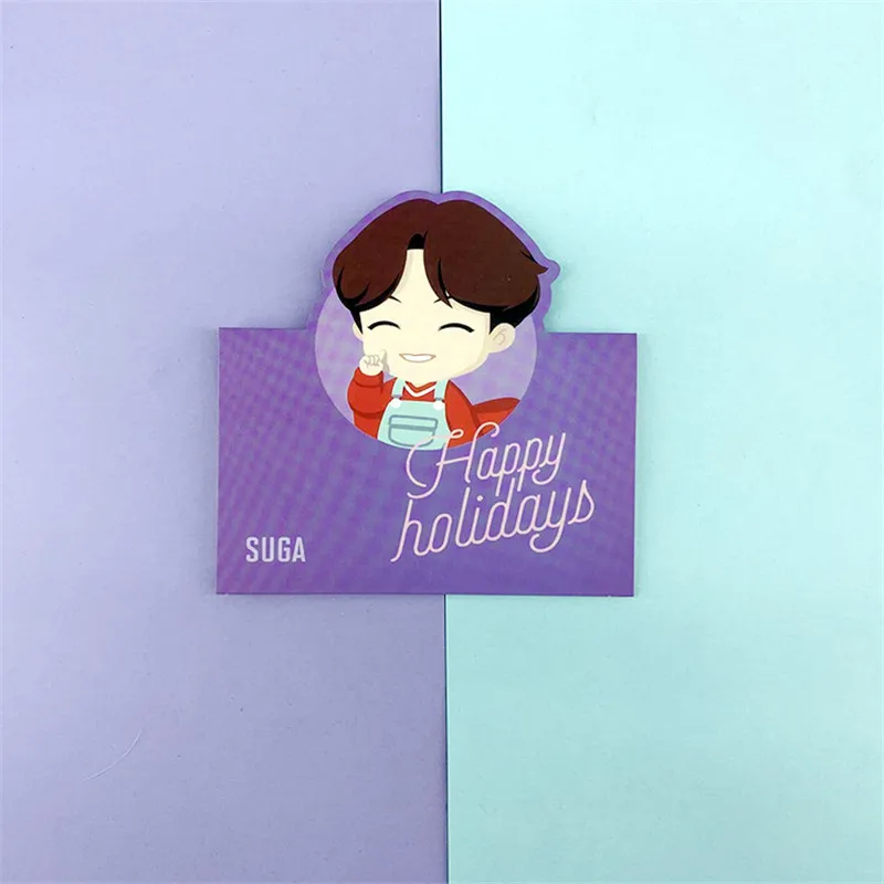 8 шт./компл. KPOP Bangtan мальчики Рождественский день Волшебный Магазин аниме JUNG KOOK JIMIN JIN SUGA поздравительная открытка подарки карта душа Persona - Цвет: SUGA